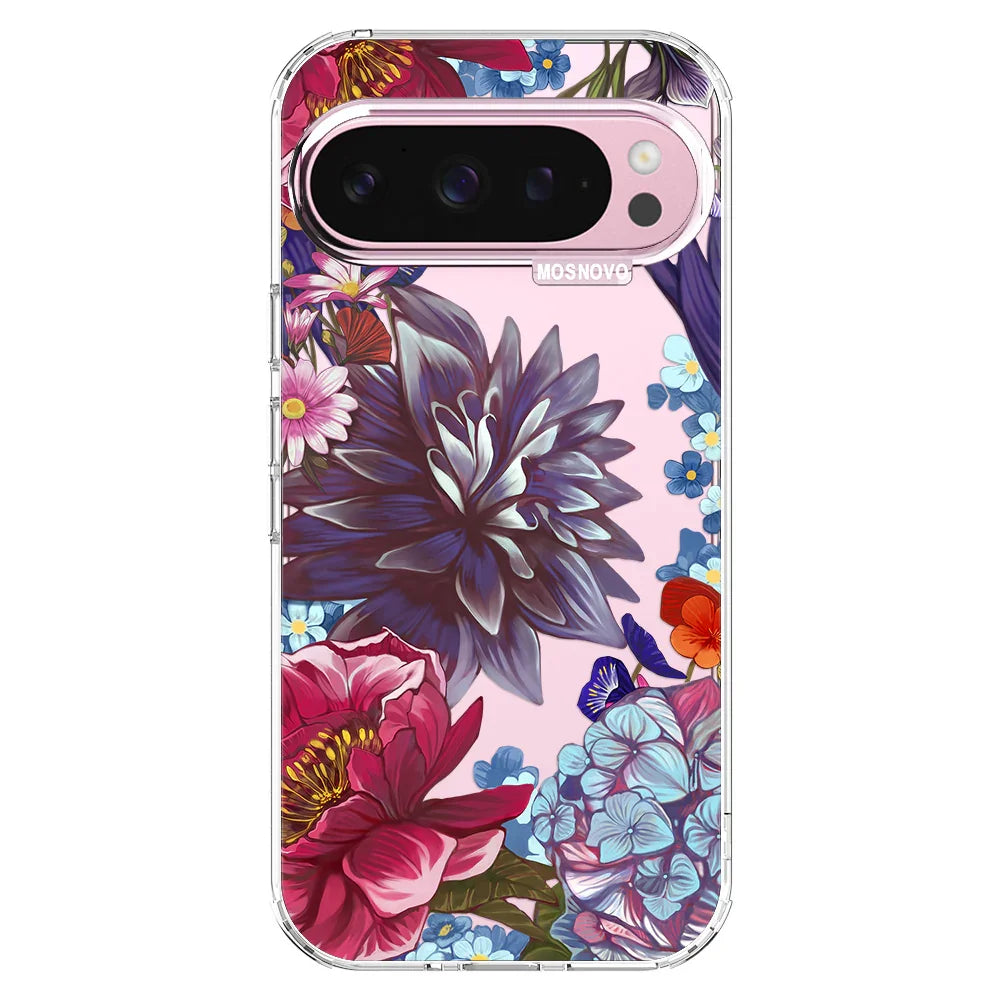 Lilac Floral Phone Case - Google Pixel 9 Pro Case Clear