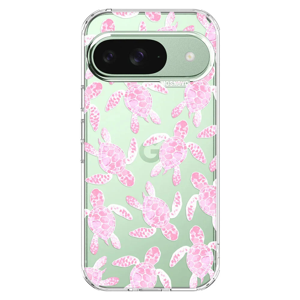 Pink Turtle Phone Case - Google Pixel 9 Case Clear