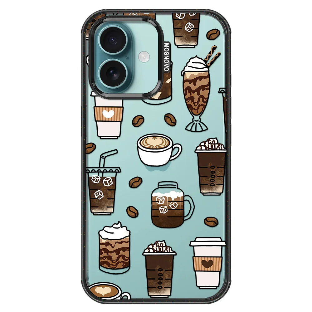 Coffee Phone Case - iPhone 16 Case Clear Black ShockStone