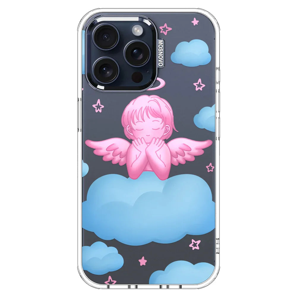 Pink Serenity Angel Phone Case - iPhone 15 Pro Max Case  MOSNOVO