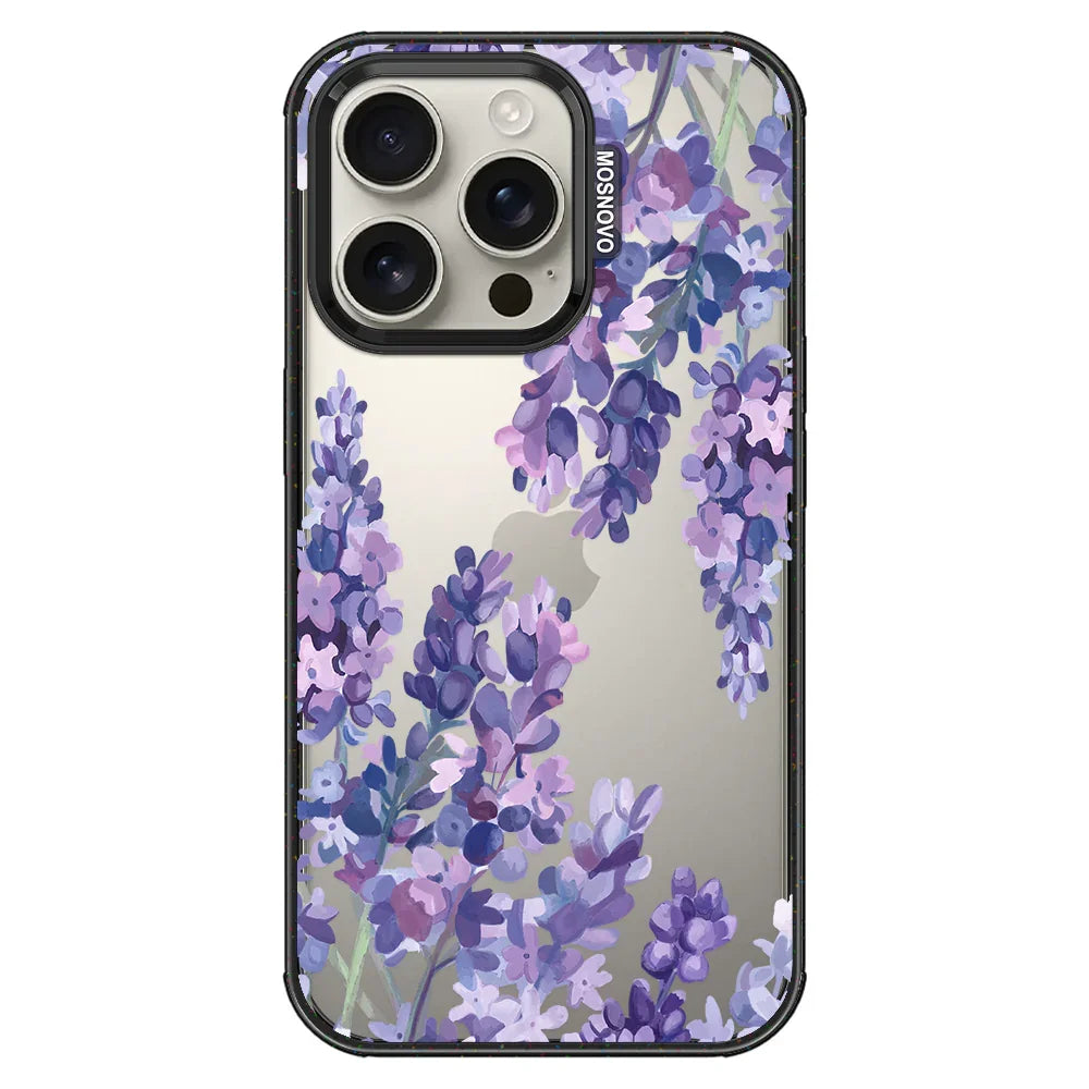 Lavender Phone Case - iPhone 16 Pro Case Clear Black ShockStone