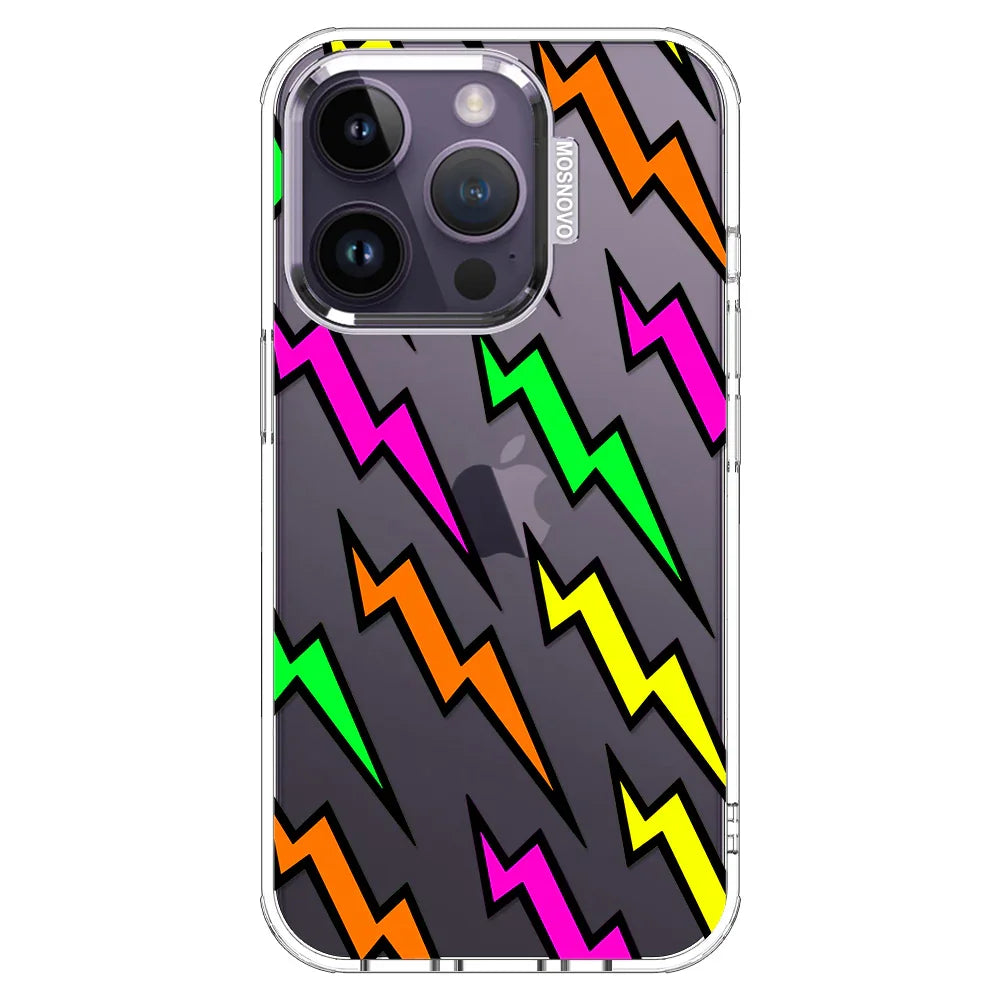 Colorful Lightning Phone Case - iPhone 14 Pro Case Clear