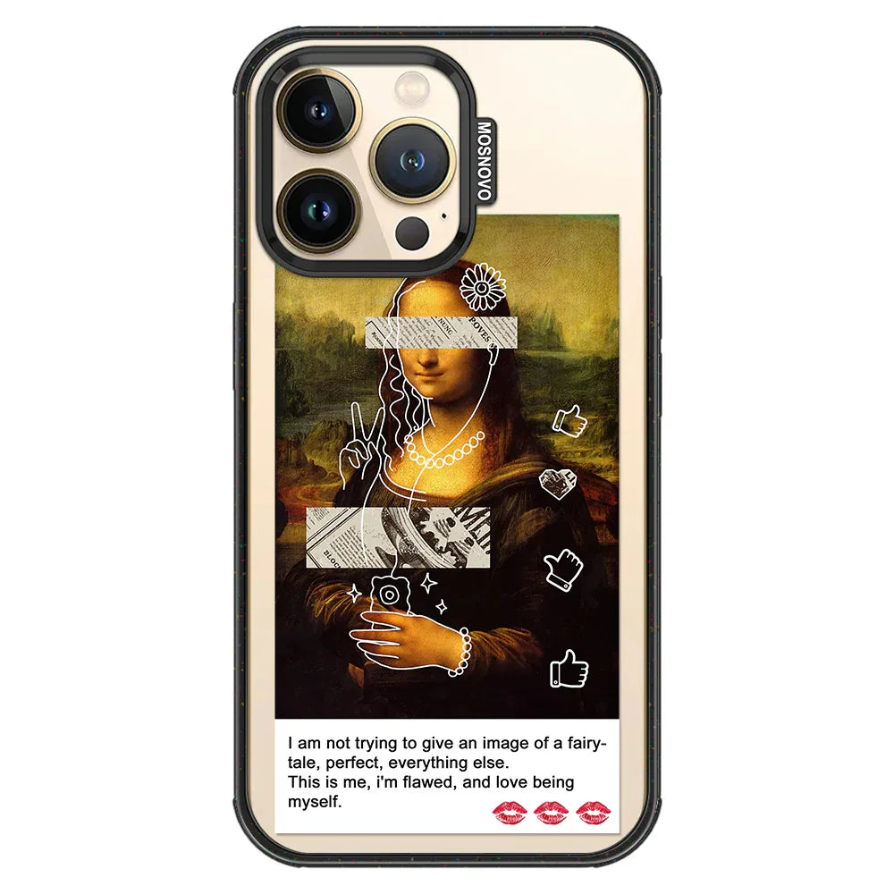 Selfie Artwork Phone Case - iPhone 13 Pro Case Clear Black ShockStone