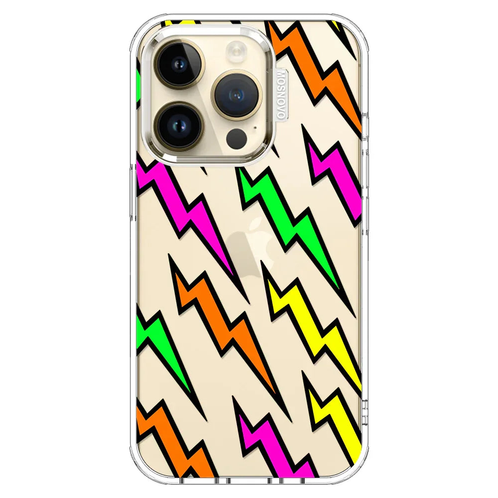 Colorful Lightning Phone Case - iPhone 14 Pro Case Clear