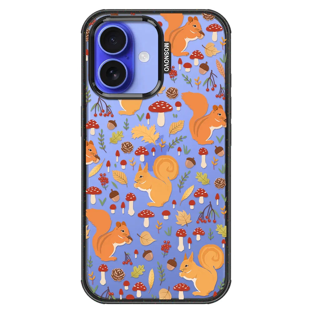 Autumn Squirrel Phone Case - iPhone 16 Plus Case Clear Black ShockStone