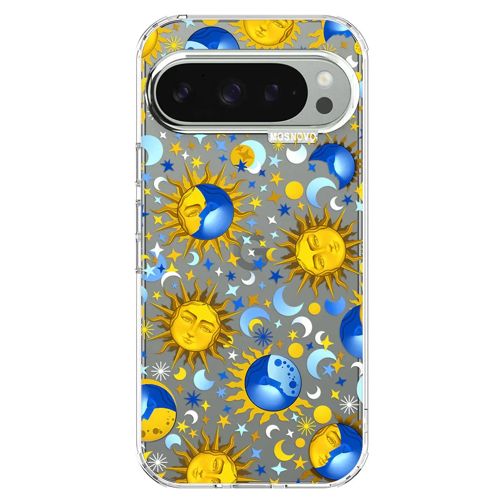 Celestial Sun Moon Phone Case - Google Pixel 9 Pro XL Case Clear