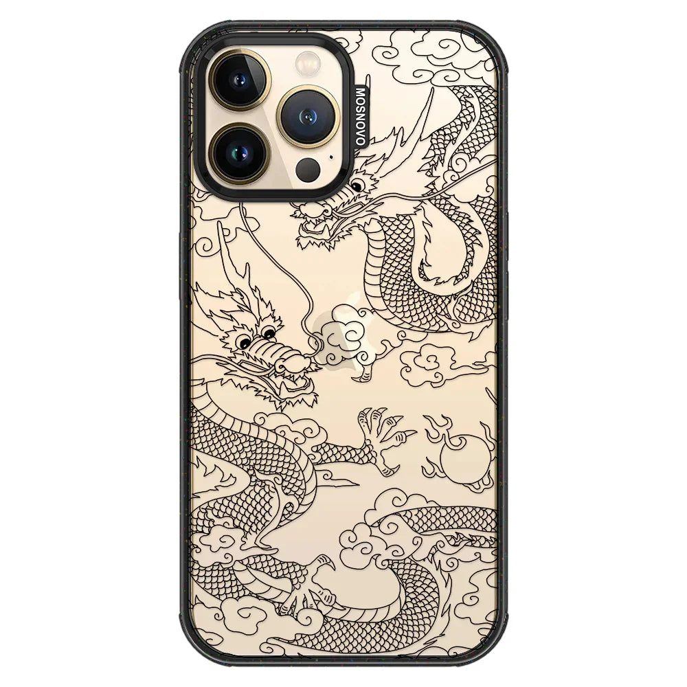 Black Dragon Phone Case - iPhone 13 Pro Max Case Clear Black ShockStone