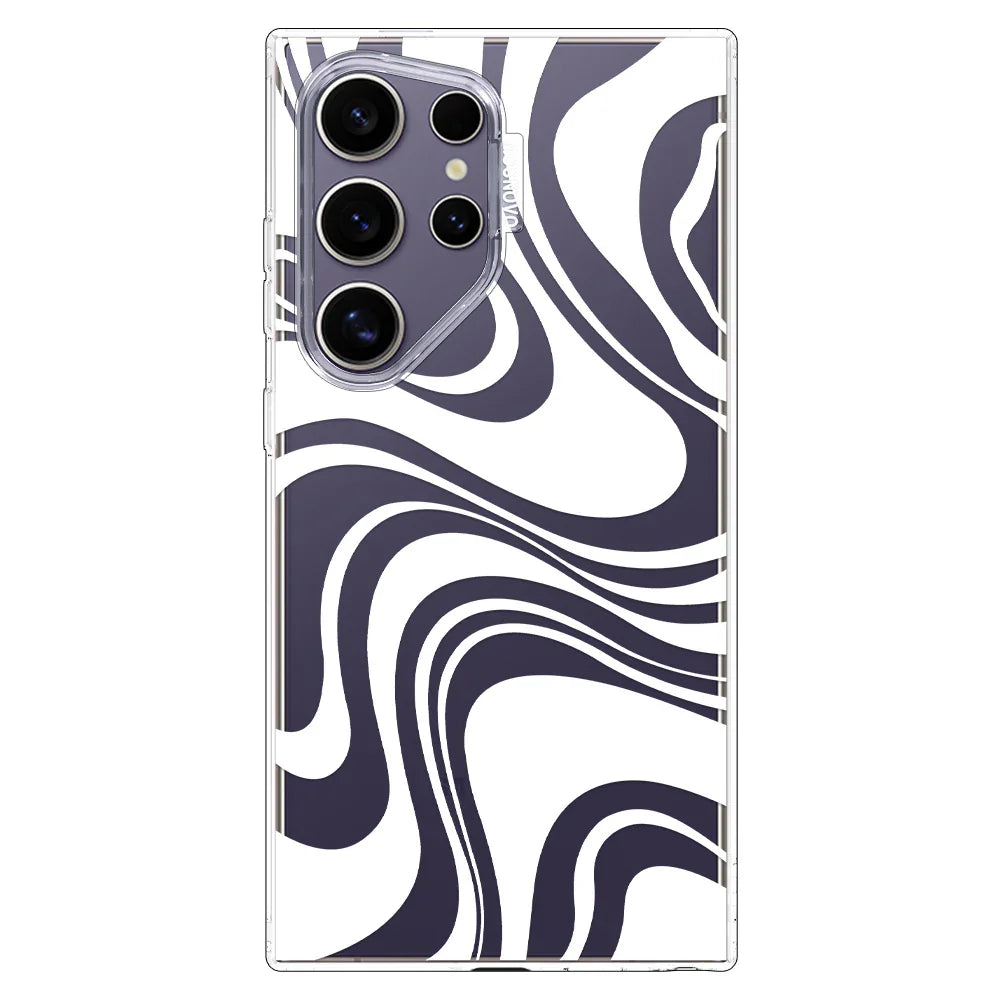 White Swirl Phone Case - Samsung Galaxy S24 Ultra Case
