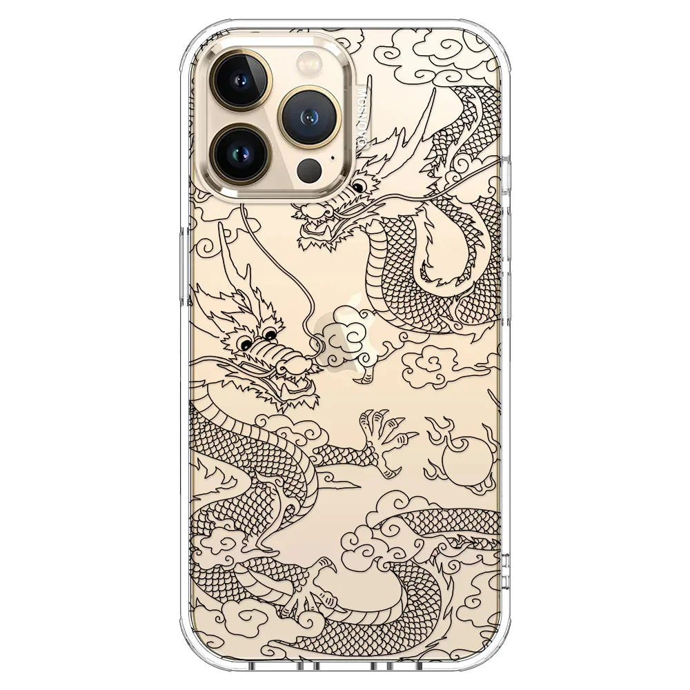 Black Dragon Phone Case - iPhone 13 Pro Max Case Clear