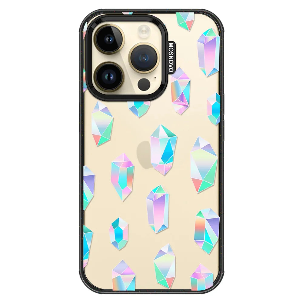 Crystal Gradient Diamond Phone Case - iPhone 14 Pro Case Clear Black ShockStone