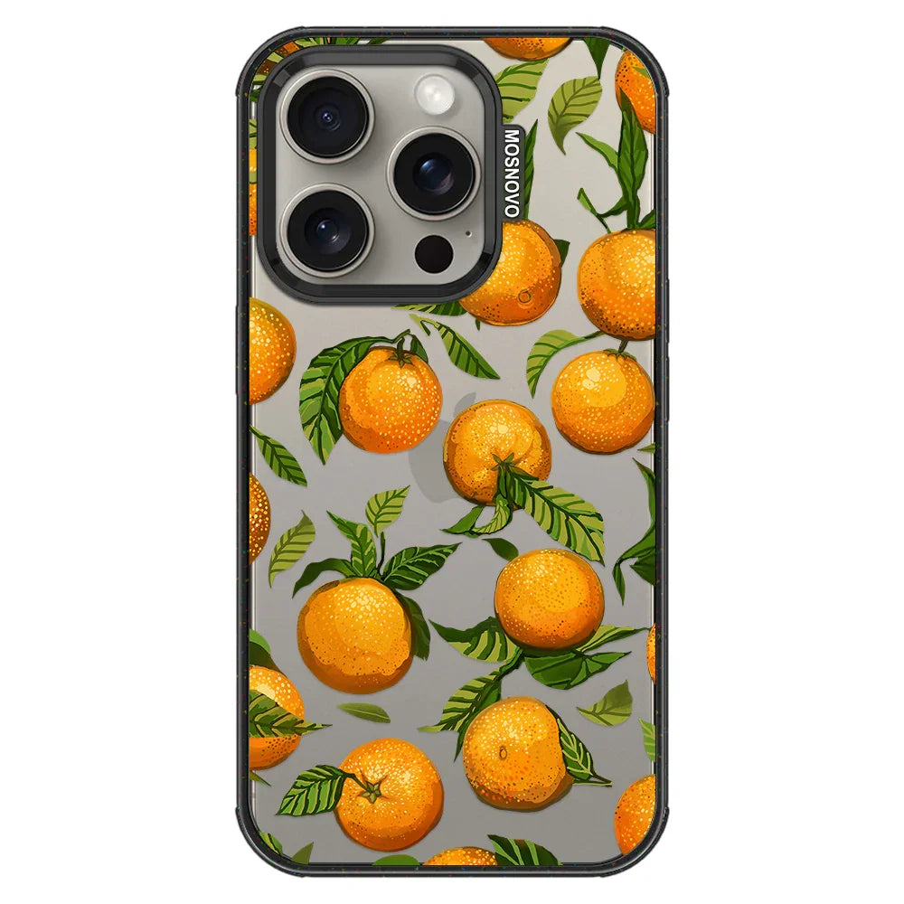 Tangerine Phone Case - iPhone 15 Pro Case Clear Black ShockStone