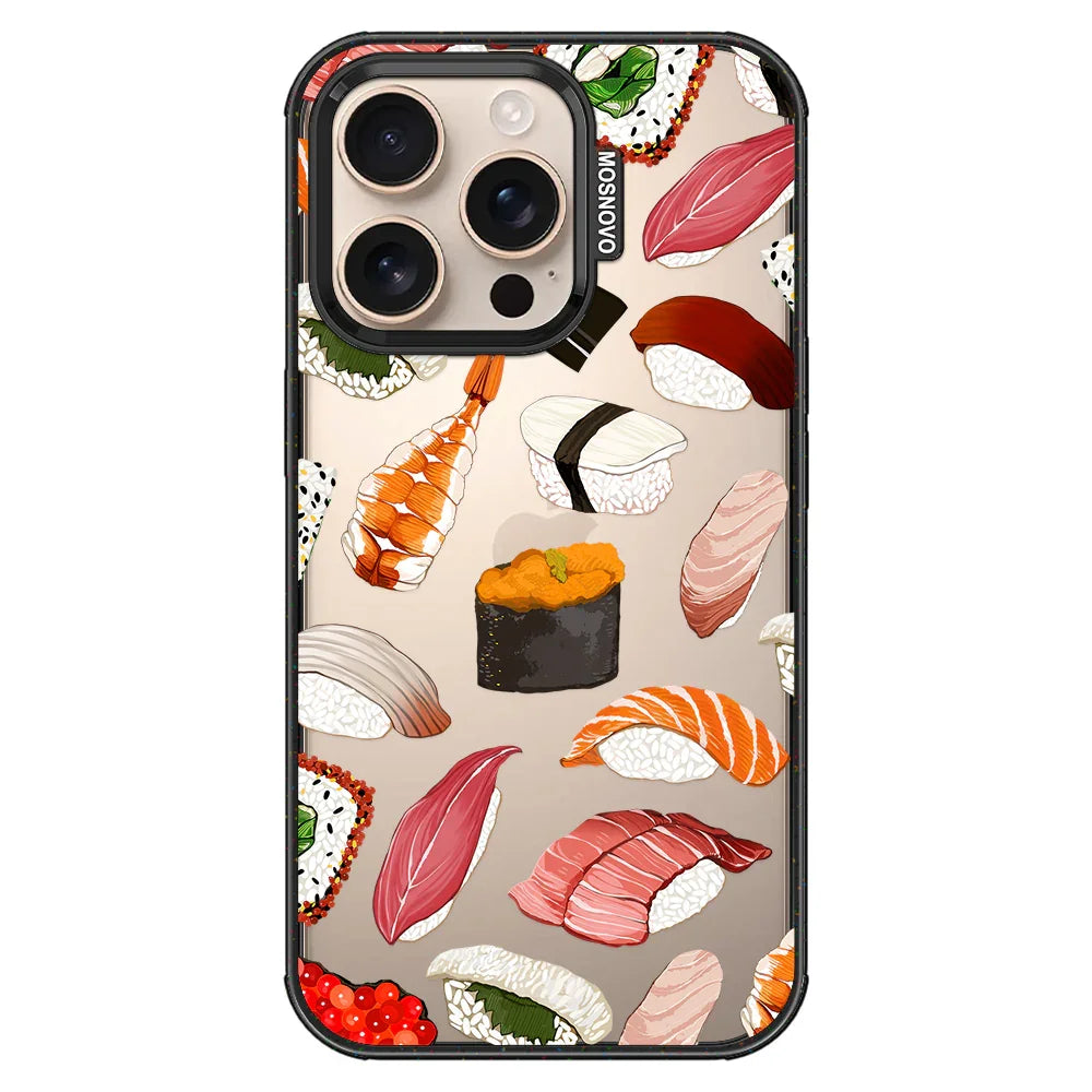 Sushi Phone Case - iPhone 16 Pro Case Clear Black ShockStone