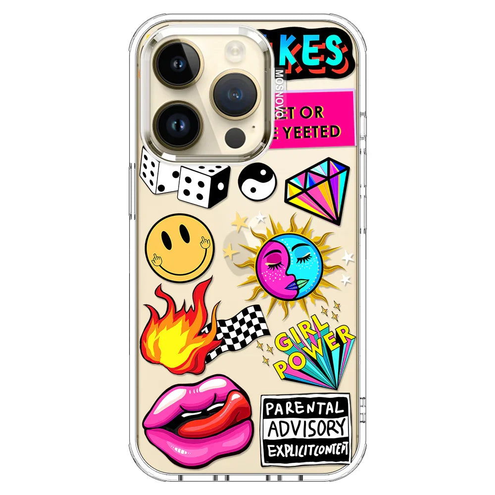 Funky Stickers Phone Case - iPhone 14 Pro Case MOSNOVO Funky Stickers Phone Case - iPhone 14 Pro Case MOSNOVO