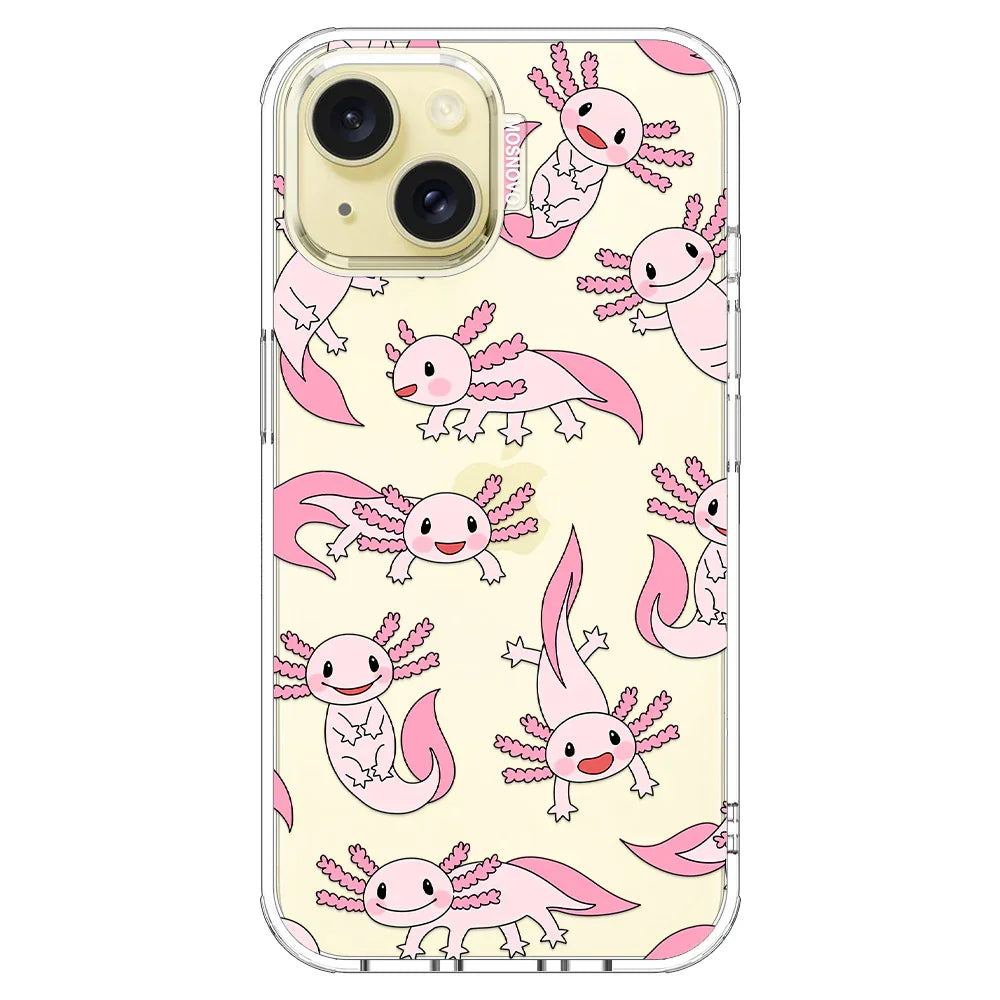 Pink Axolotl Phone Case - iPhone 15 Case MOSNOVO Pink Axolotl Phone Case - iPhone 15 Case MOSNOVO
