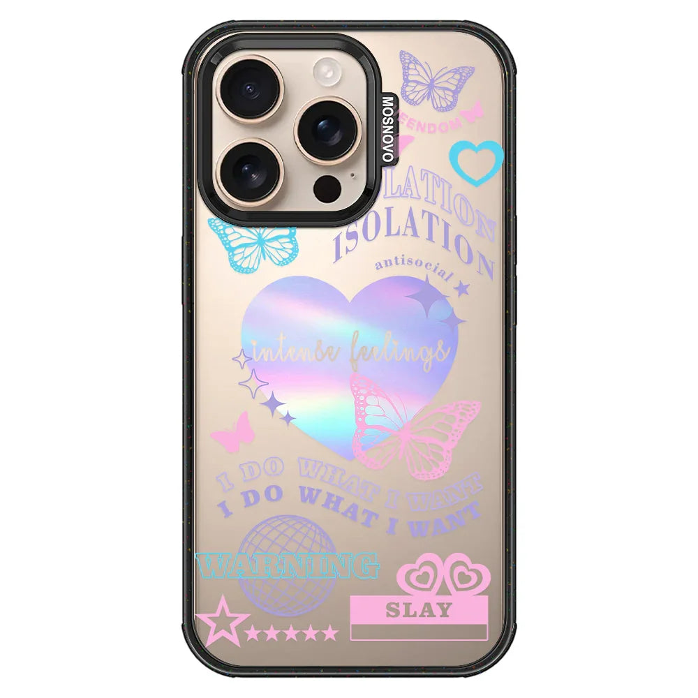 Intense Feeling Phone Case - iPhone 16 Pro Case Clear Black ShockStone