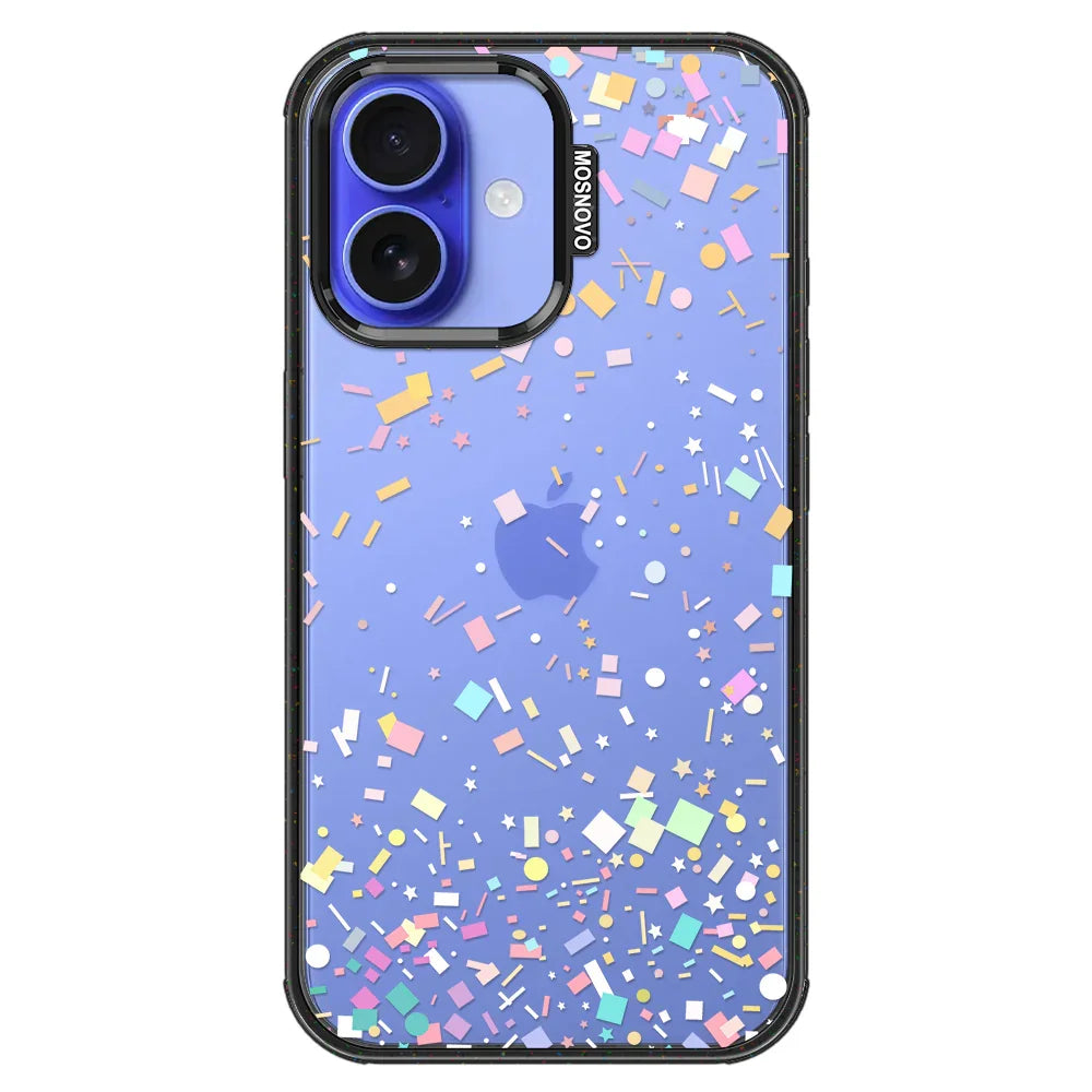 Confetti Phone Case - iPhone 16 Plus Case Clear Black ShockStone