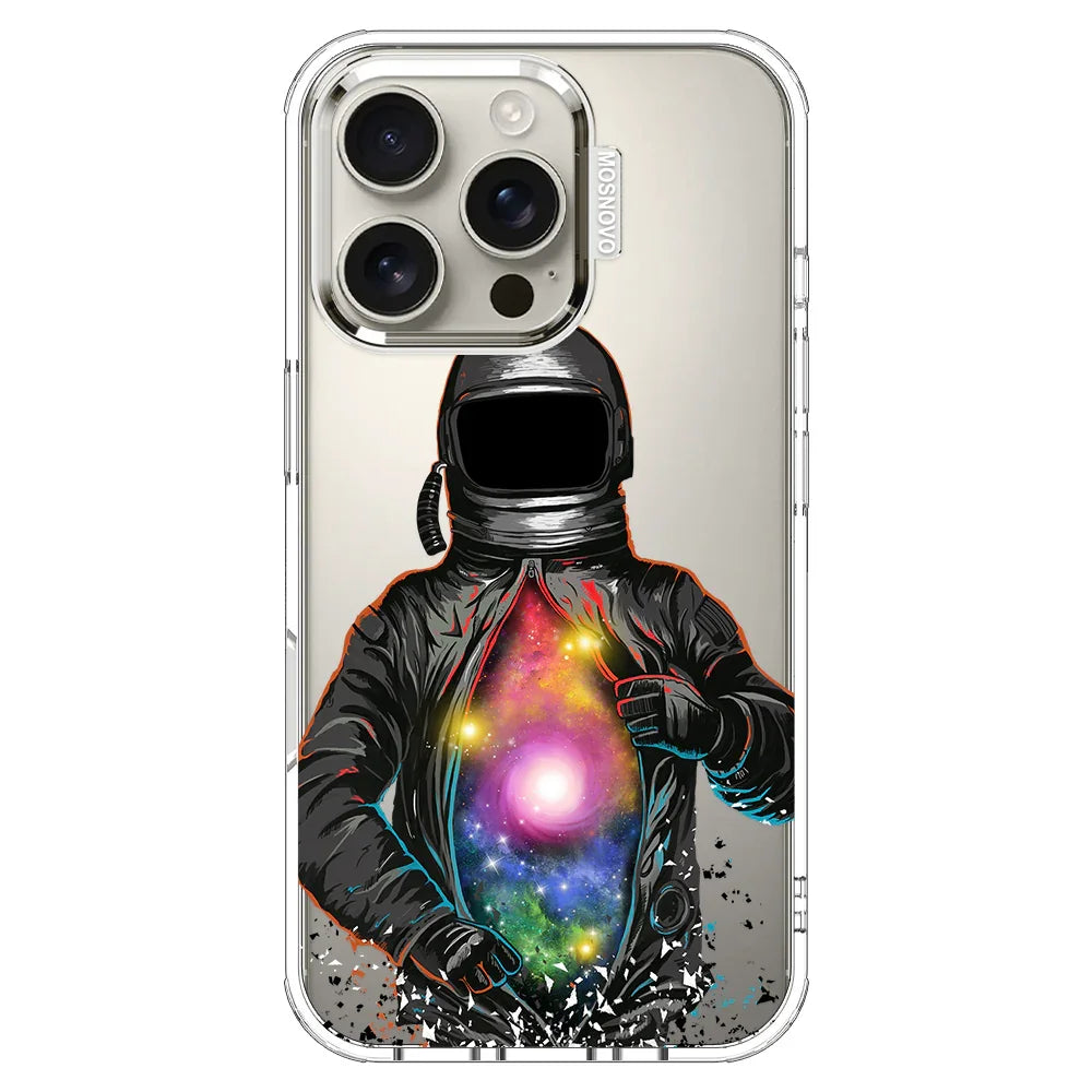 Mystery Astronaut Phone Case - iPhone 16 Pro Case Clear