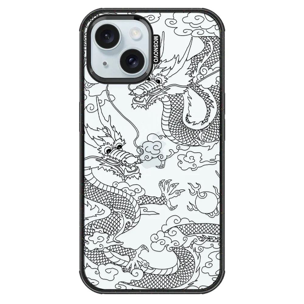 Black Dragon Phone Case - iPhone 15 Case Clear Black ShockStone