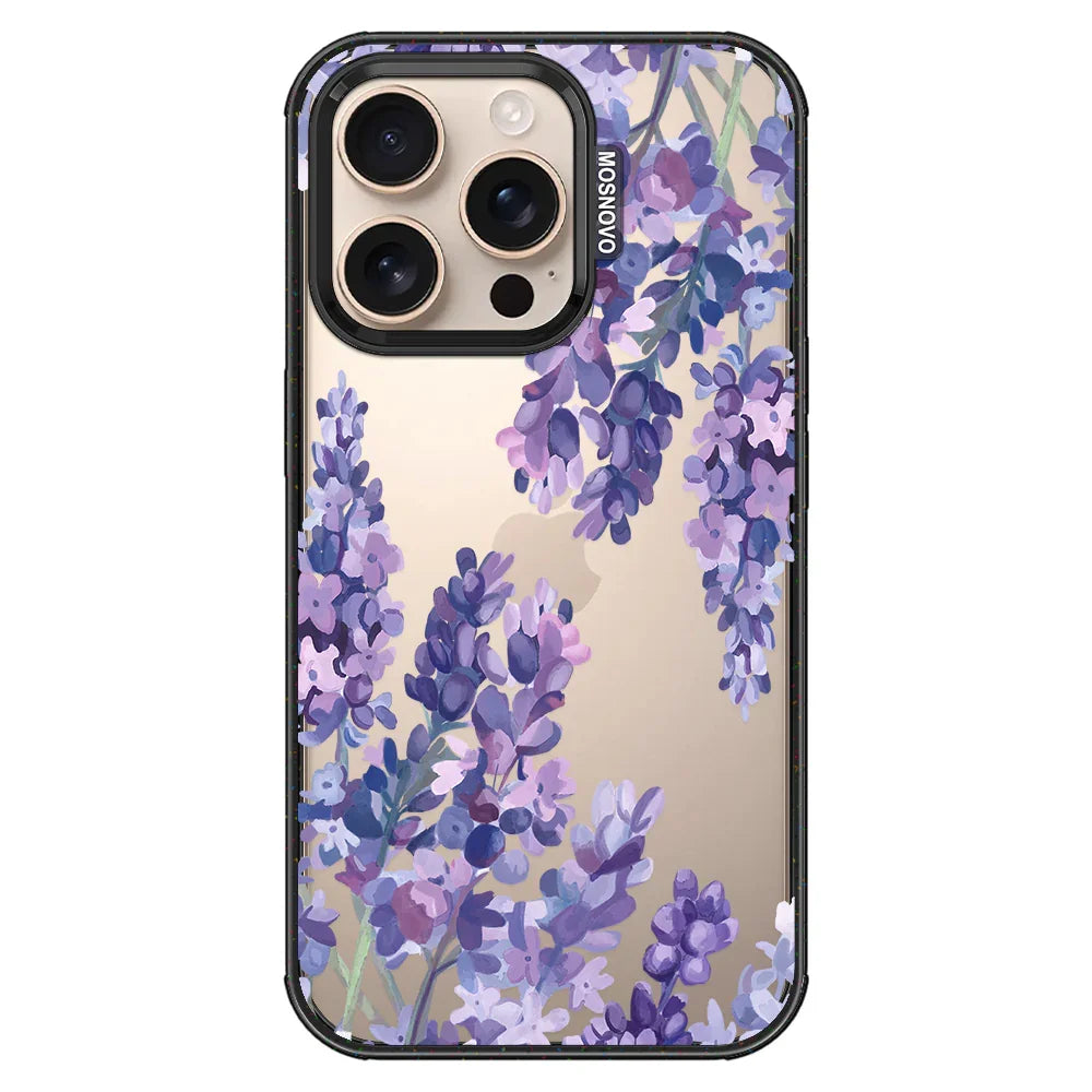 Lavender Phone Case - iPhone 16 Pro Case Clear Black ShockStone