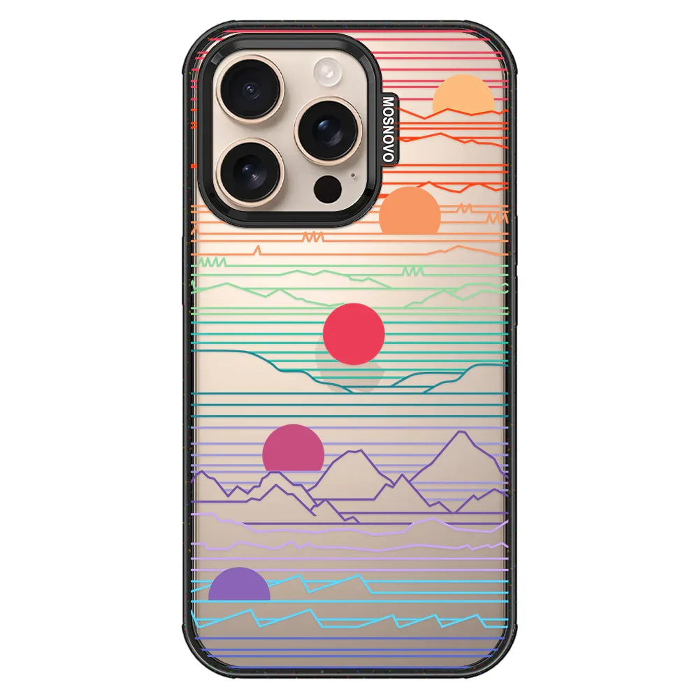 Sunrise and Sunset Phone Case - iPhone 16 Pro Case Clear Black ShockStone