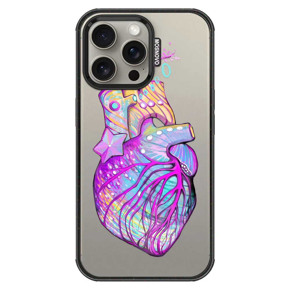Art of Heart Phone Case - iPhone 15 Pro Max Case Clear Black ShockStone