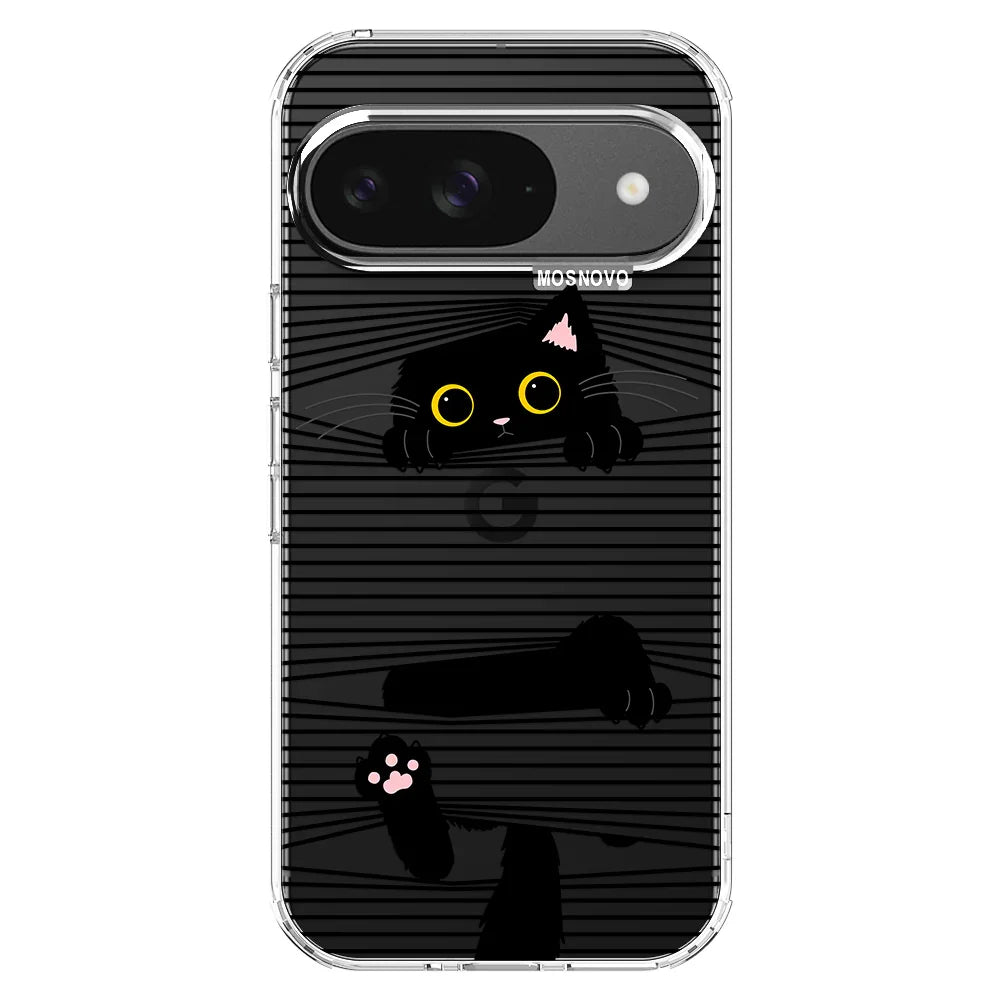 Hidden Black Cat Phone Case - Google Pixel 9 Case Clear