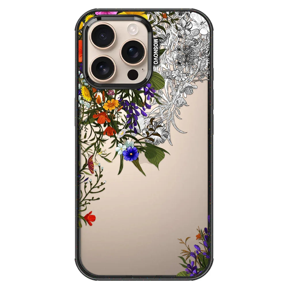 Spring Meadow Phone Case - iPhone 16 Pro Max Case Clear Black ShockStone