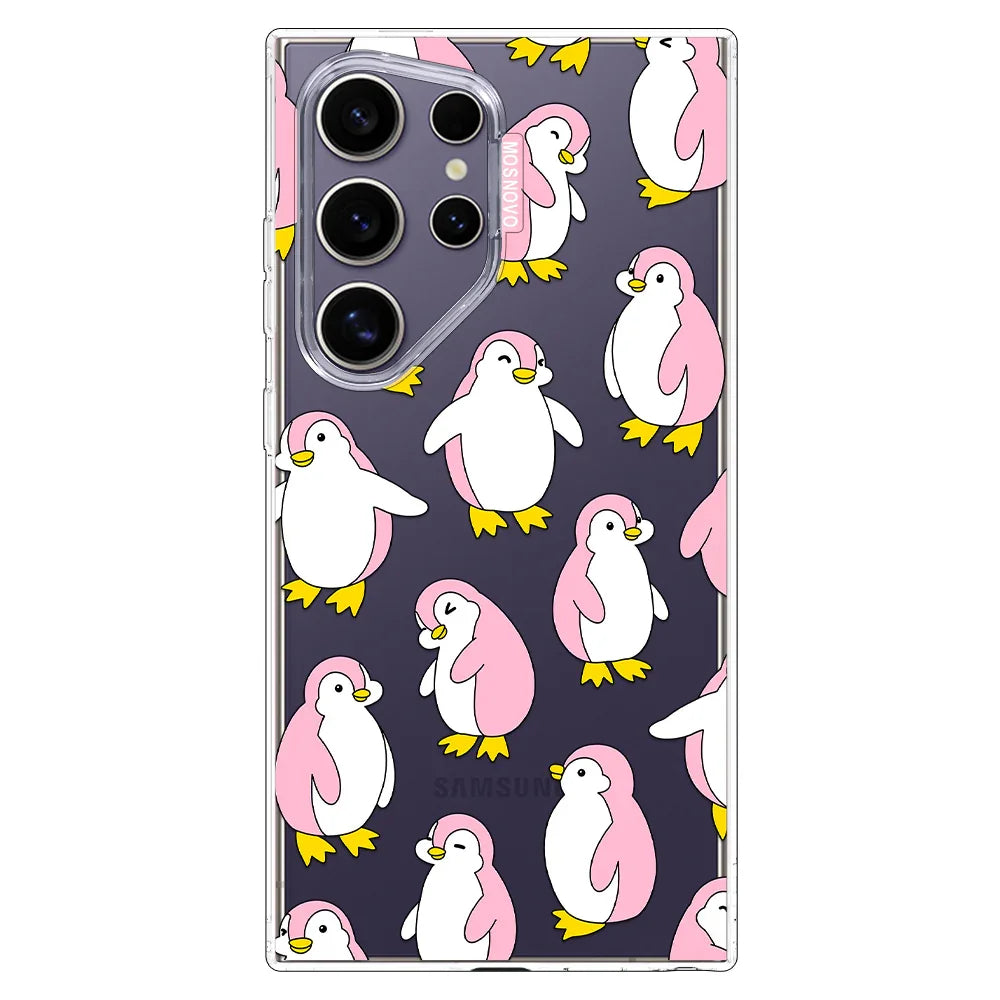Pink Penguins Phone Case - Samsung Galaxy S24 Ultra Case