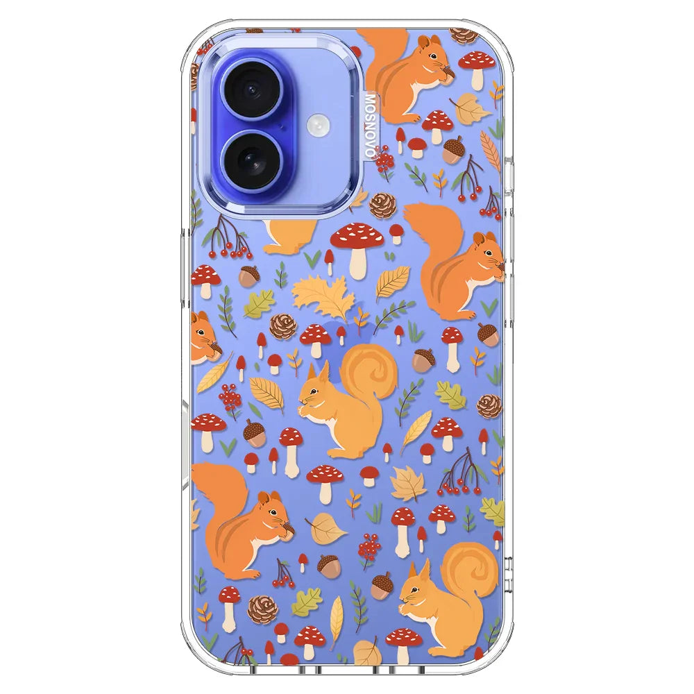 Autumn Squirrel Phone Case - iPhone 16 Plus Case Clear