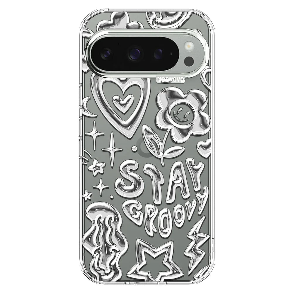 Silver Chrome Art (Flat Print) Phone Case - Google Pixel 9 Pro XL Case Clear