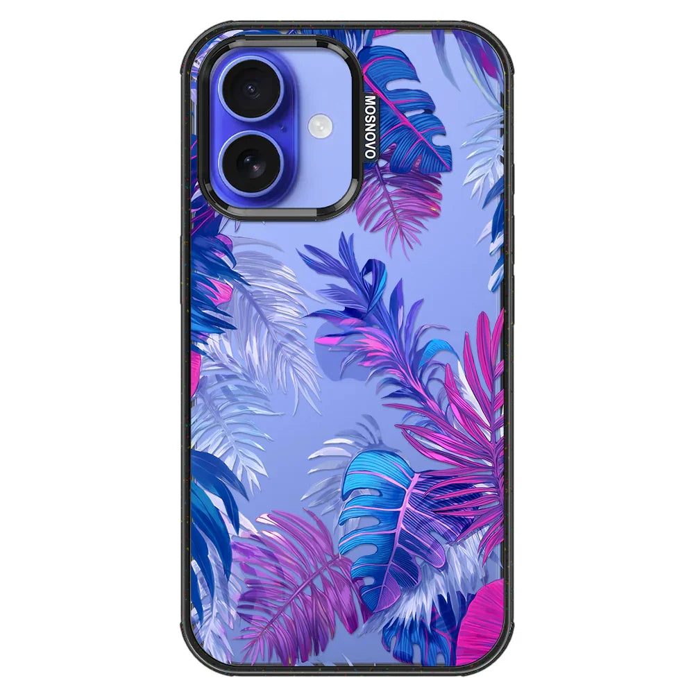 Fancy Palm Leaf Phone Case - iPhone 16 Case Clear Black ShockStone