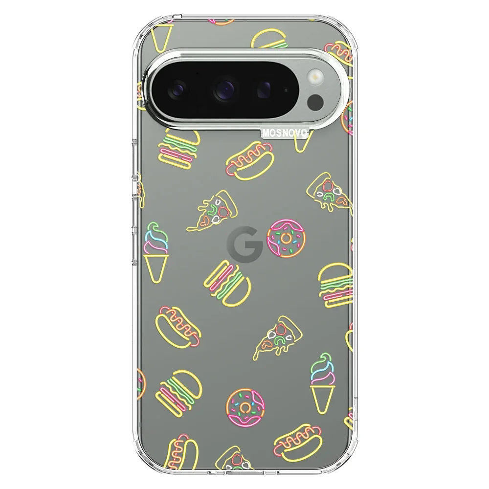 Neon Junk Food Phone Case - Google Pixel 9 Pro Case Clear