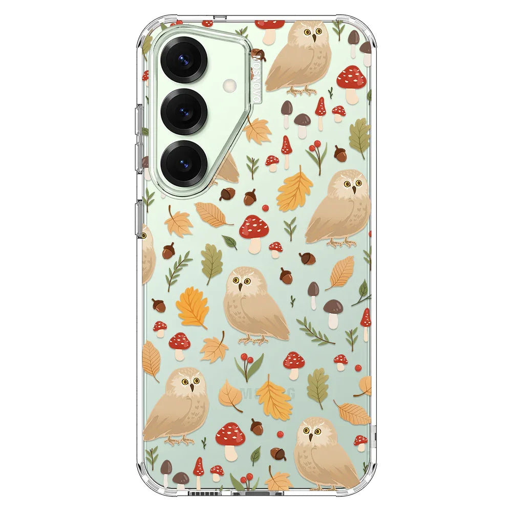 Autumn Owl Phone Case - Samsung Galaxy S25 Plus Case Clear