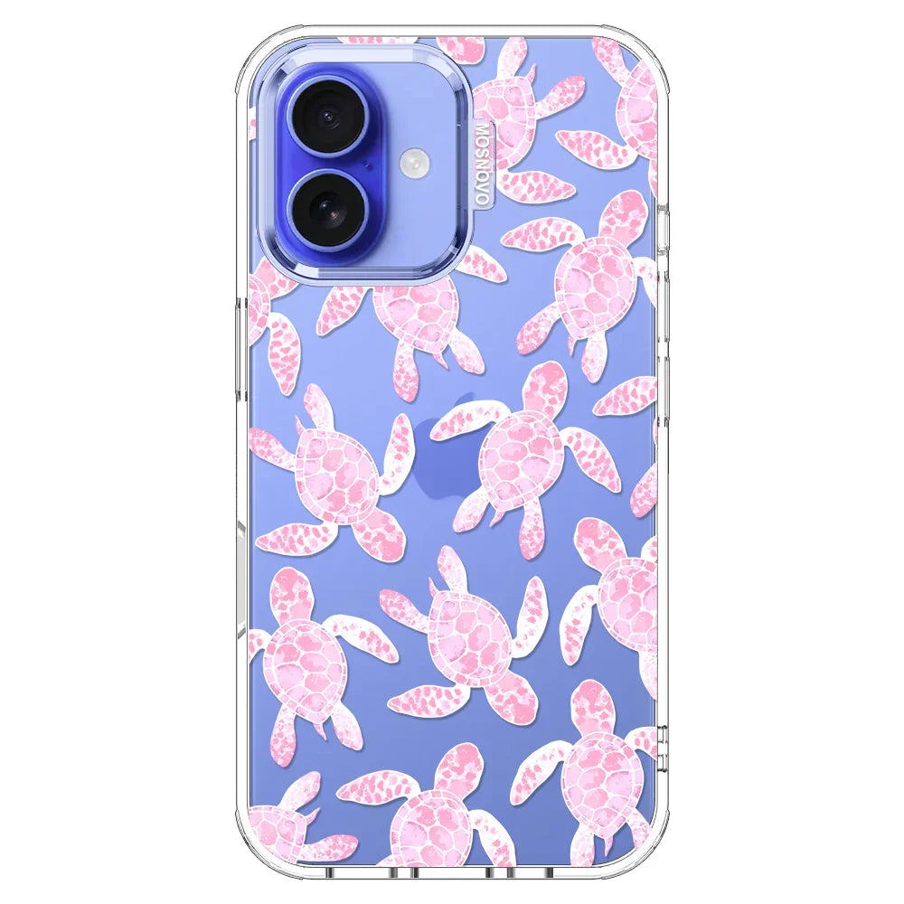 Pink Turtle Phone Case - iPhone 16 Plus Case Clear