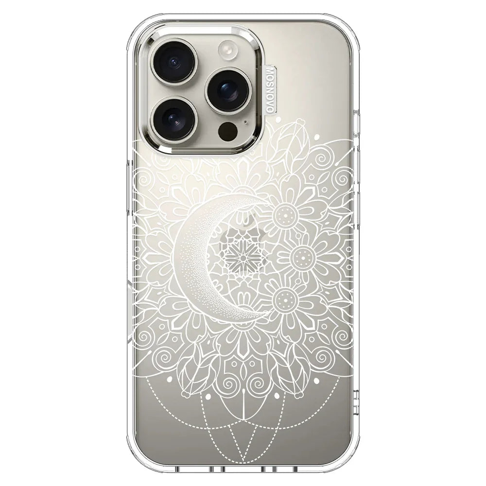 Celestial Moon Mandala Phone Case - iPhone 16 Pro Case Clear
