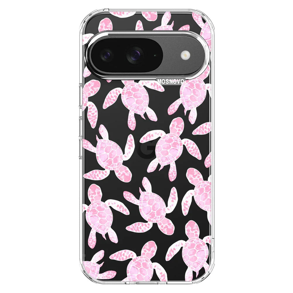 Pink Turtle Phone Case - Google Pixel 9 Case Clear