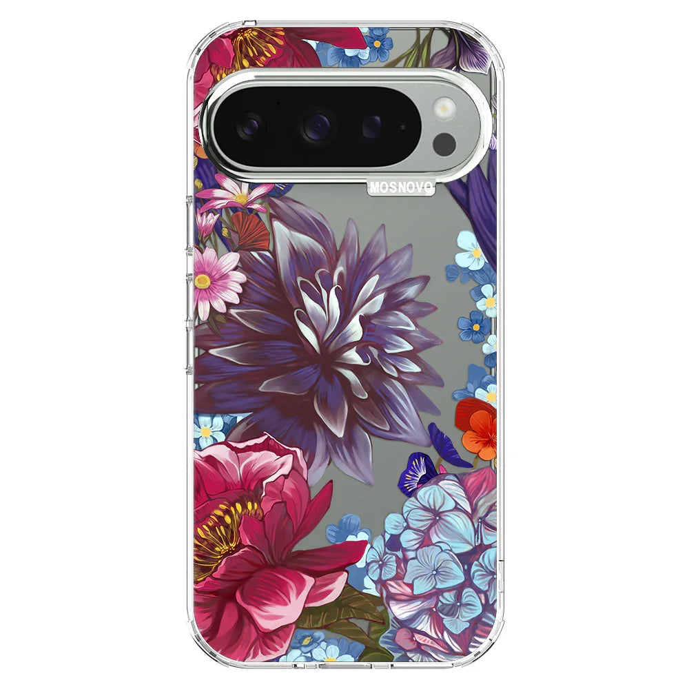 Lilac Floral Phone Case - Google Pixel 9 Pro Case Clear