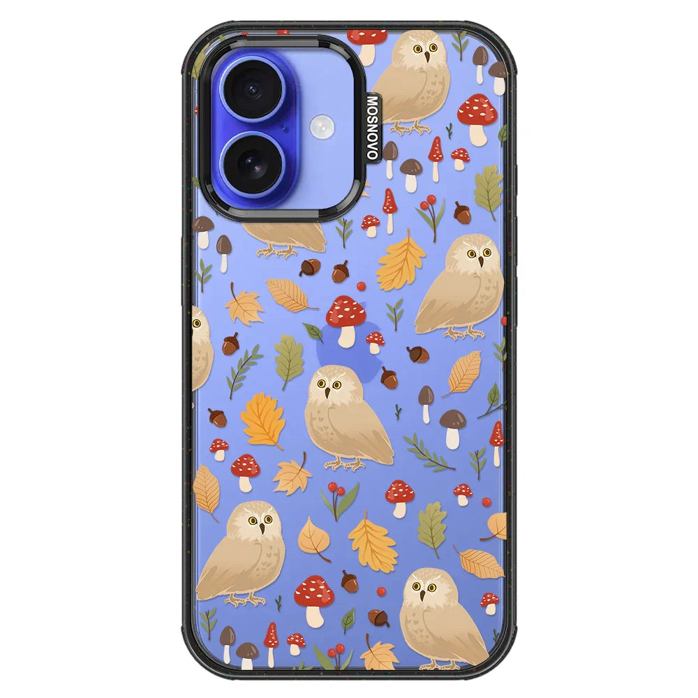 Autumn Owl Phone Case - iPhone 16 Plus Case Clear Black ShockStone