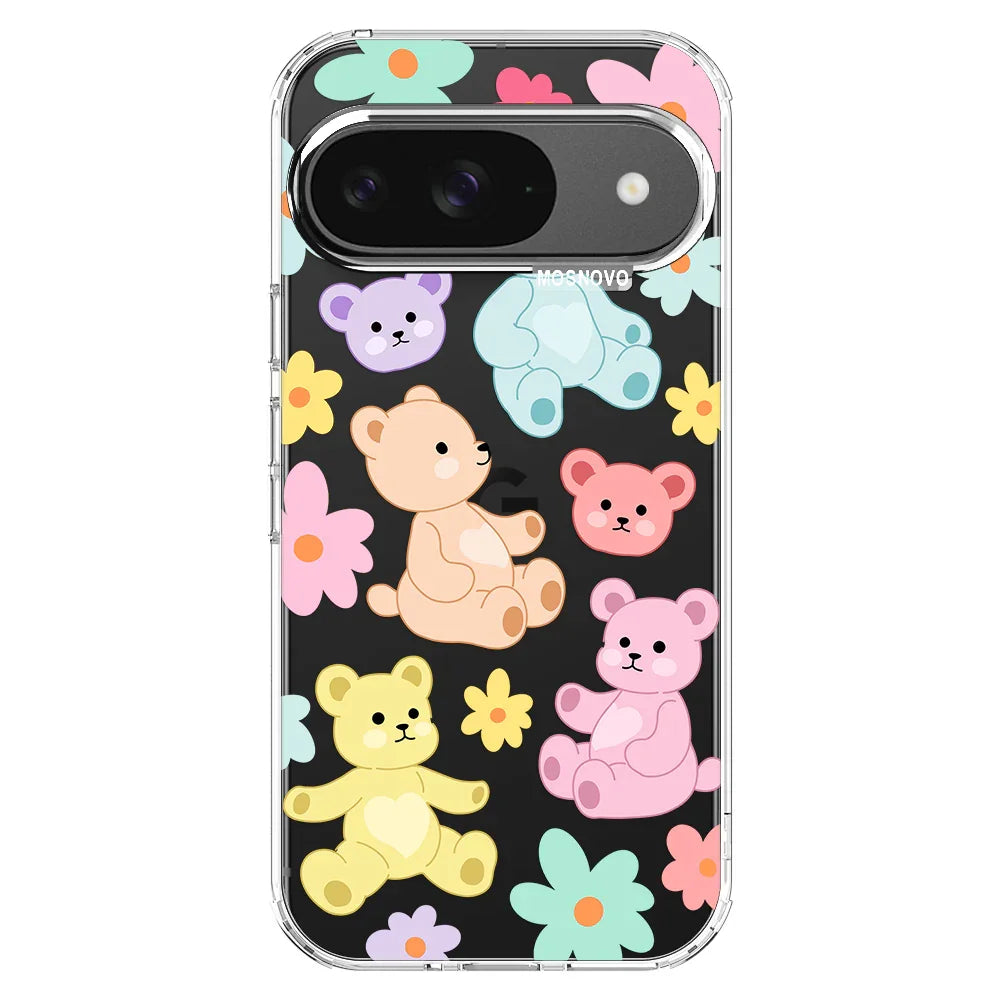 Cute Teddy Bear Phone Case - Google Pixel 9 Case Clear