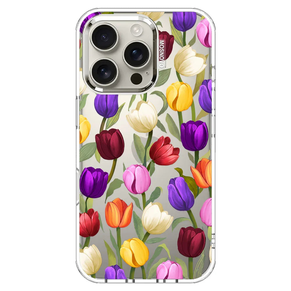 Colorful Tulips Phone Case - iPhone 16 Pro Case Clear