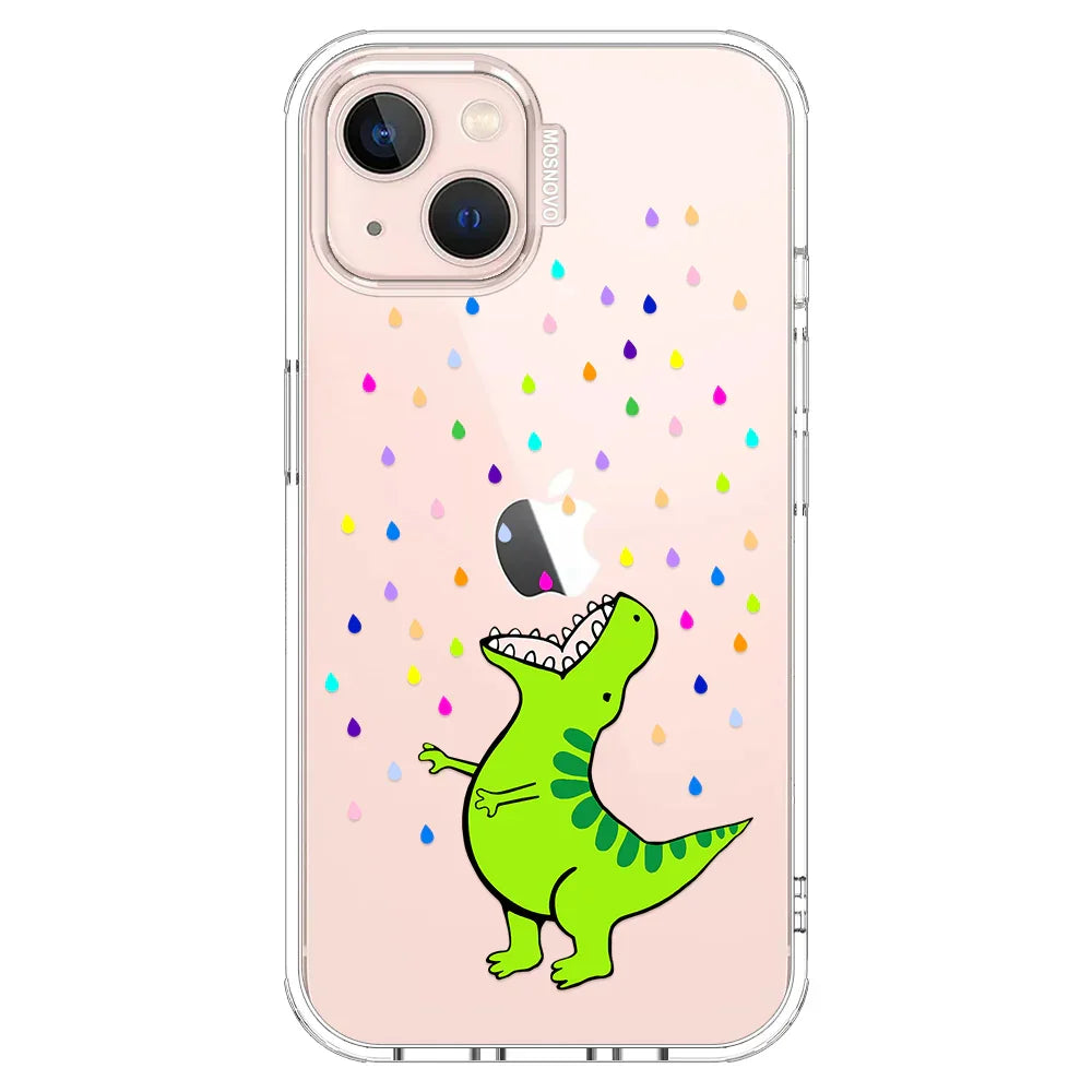 Rainbow Dinosaur Phone Case - iPhone 13 Case Clear