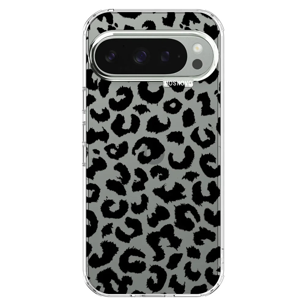 Black Leopard Print Phone Case - Google Pixel 9 Pro XL Case Clear