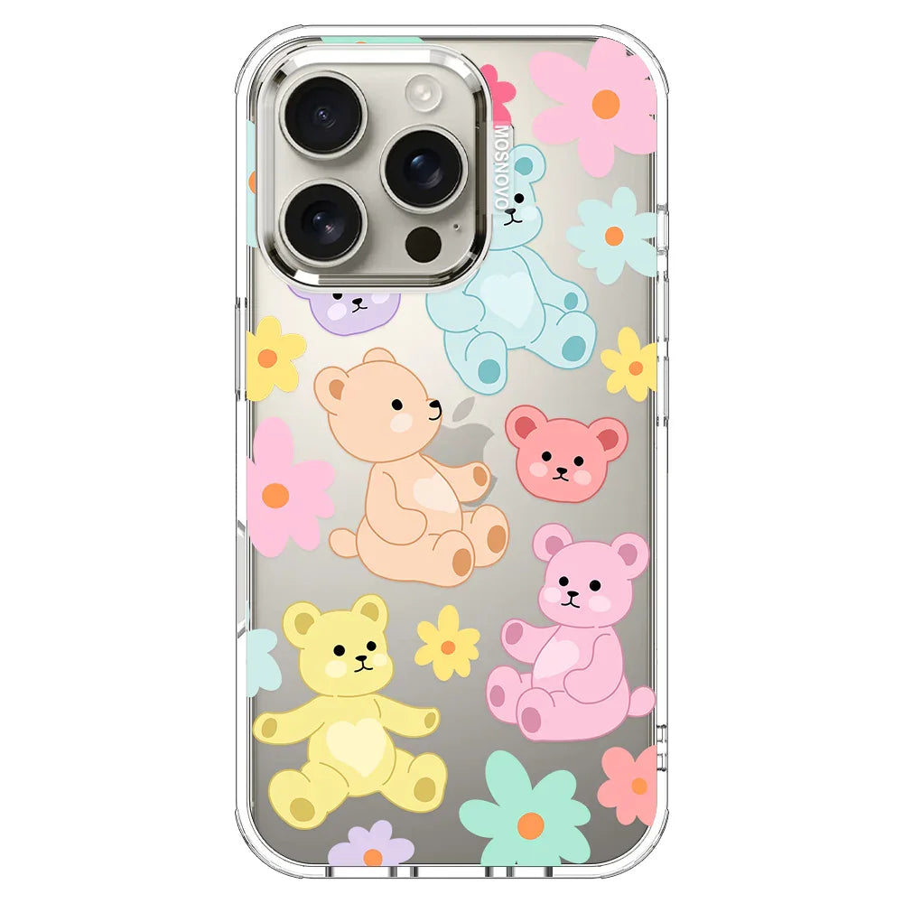 Cute Teddy Bear Phone Case - iPhone 16 Pro Case Clear