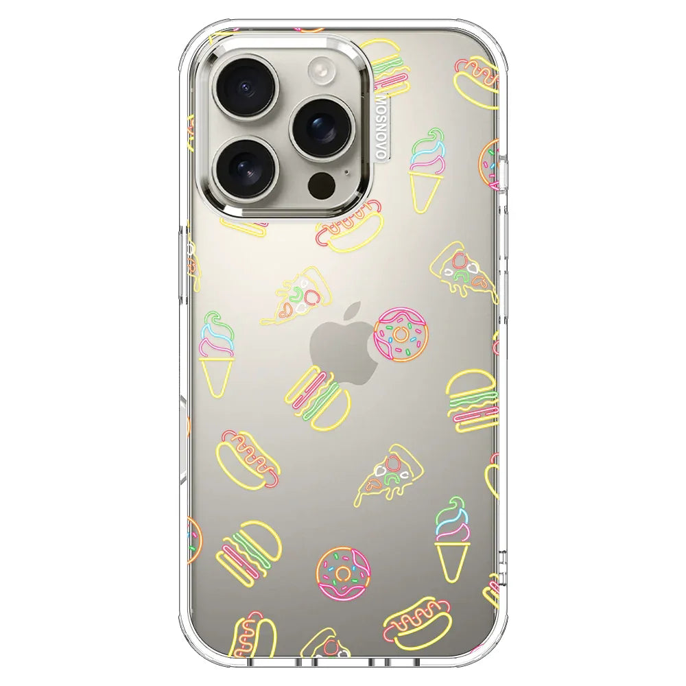 Neon Junk Food Phone Case - iPhone 16 Pro Case Clear