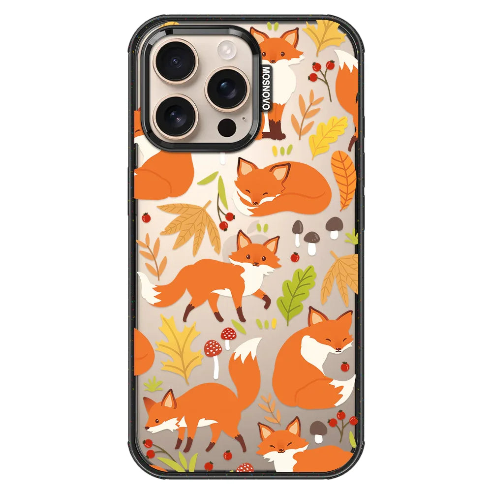 Autumn Fox Phone Case - iPhone 16 Pro Max Case Clear Black ShockStone