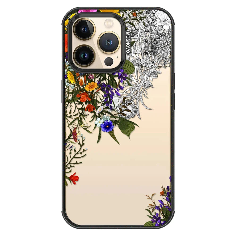 Spring Meadow Phone Case - iPhone 13 Pro Case Clear Black ShockStone