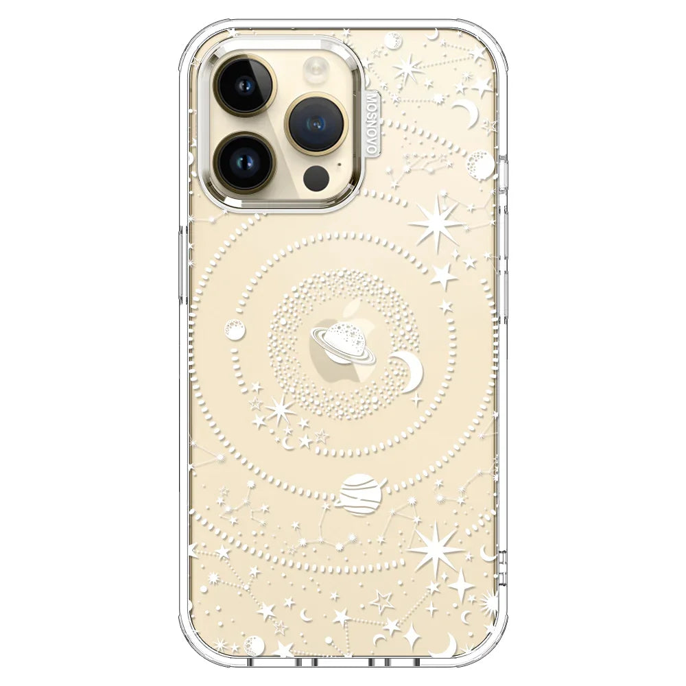 White Galaxy Phone Case - iPhone 14 Pro Max Case Clear