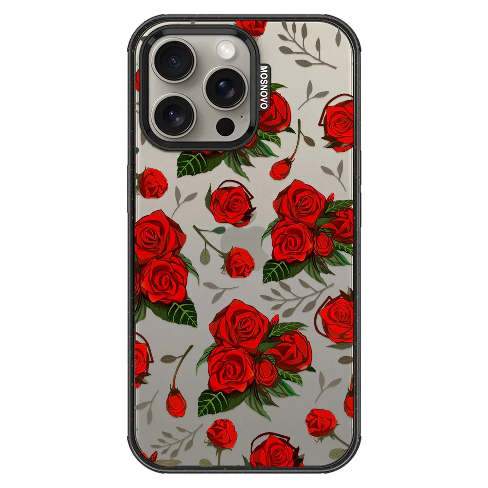 Roses Phone Case - iPhone 15 Pro Max Case Clear Black ShockStone