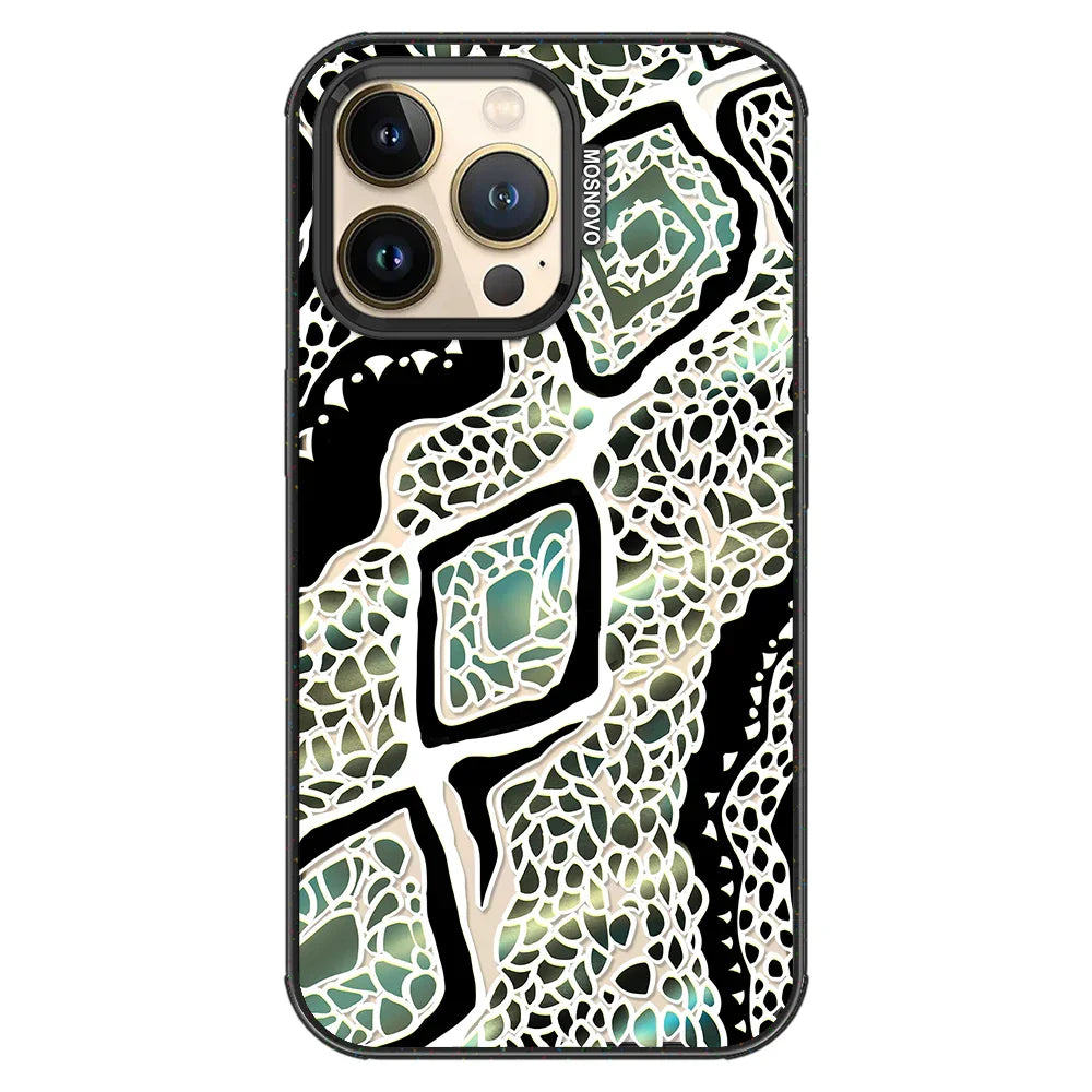 Jade Snake Phone Case - iPhone 13 Pro Case Clear Black ShockStone