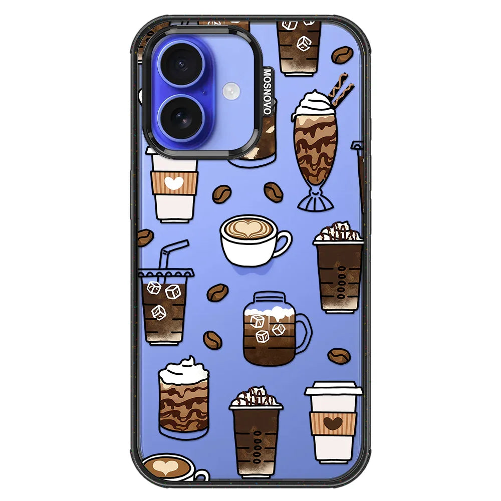 Coffee Phone Case - iPhone 16 Case Clear Black ShockStone